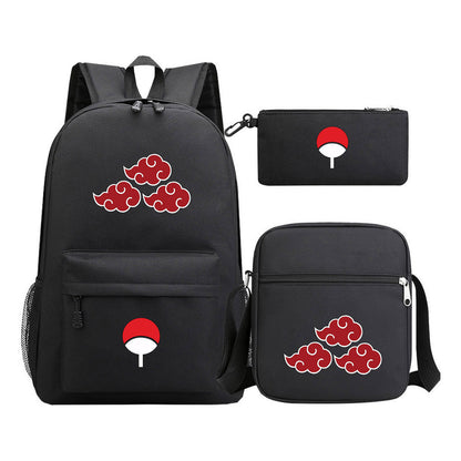 Anime Naruto Starry Sky Youth School Bag Three Piece Set For Men And Women Backpack Set
