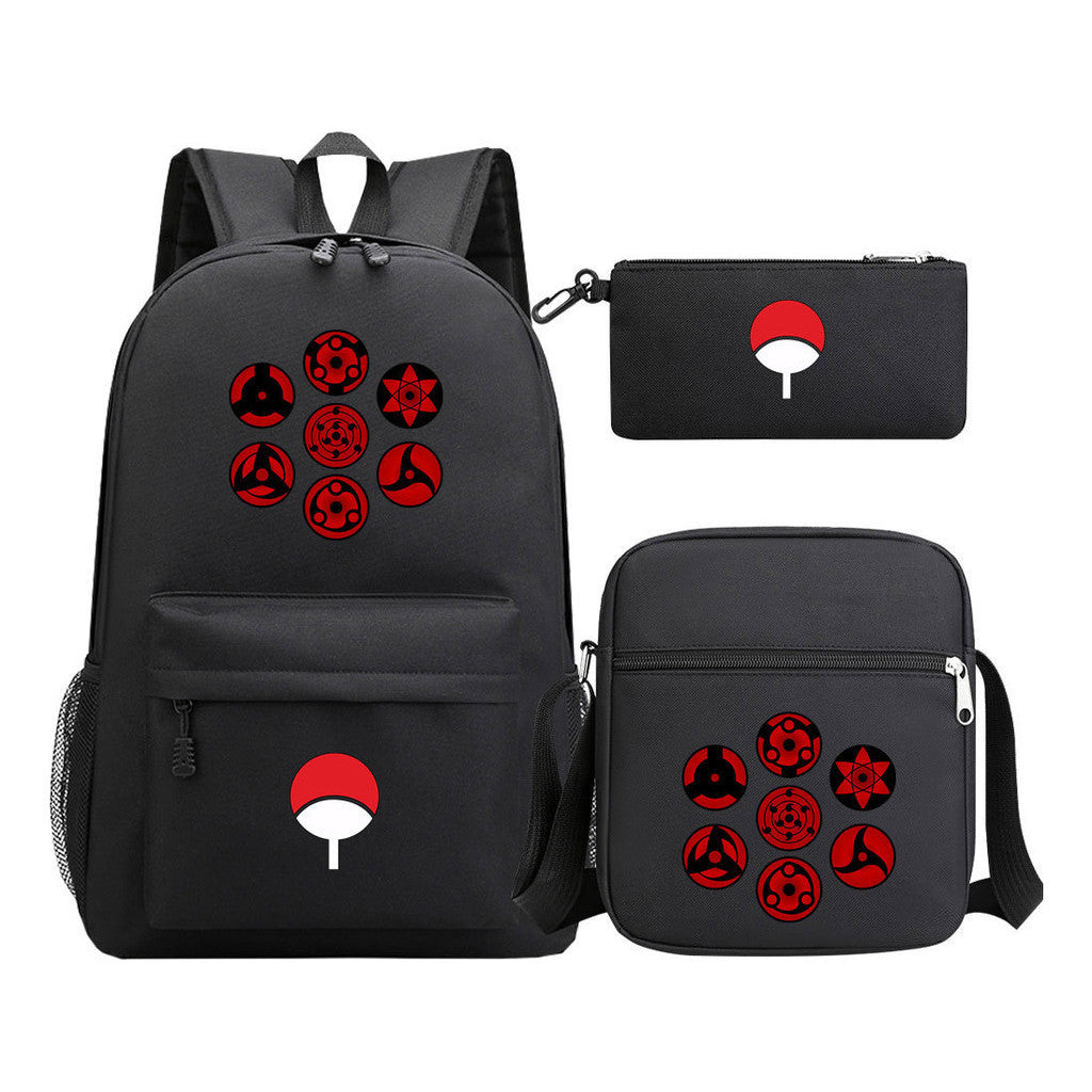 Anime Naruto Starry Sky Youth School Bag Three Piece Set For Men And Women Backpack Set