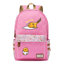 Cartoon Lazy Egg Printed Youth Student School Bag Fragmented Flower Boys And Girls Backpack