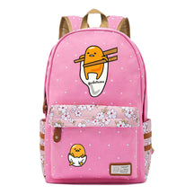 Cartoon Lazy Egg Printed Youth Student School Bag Fragmented Flower Boys And Girls Backpack