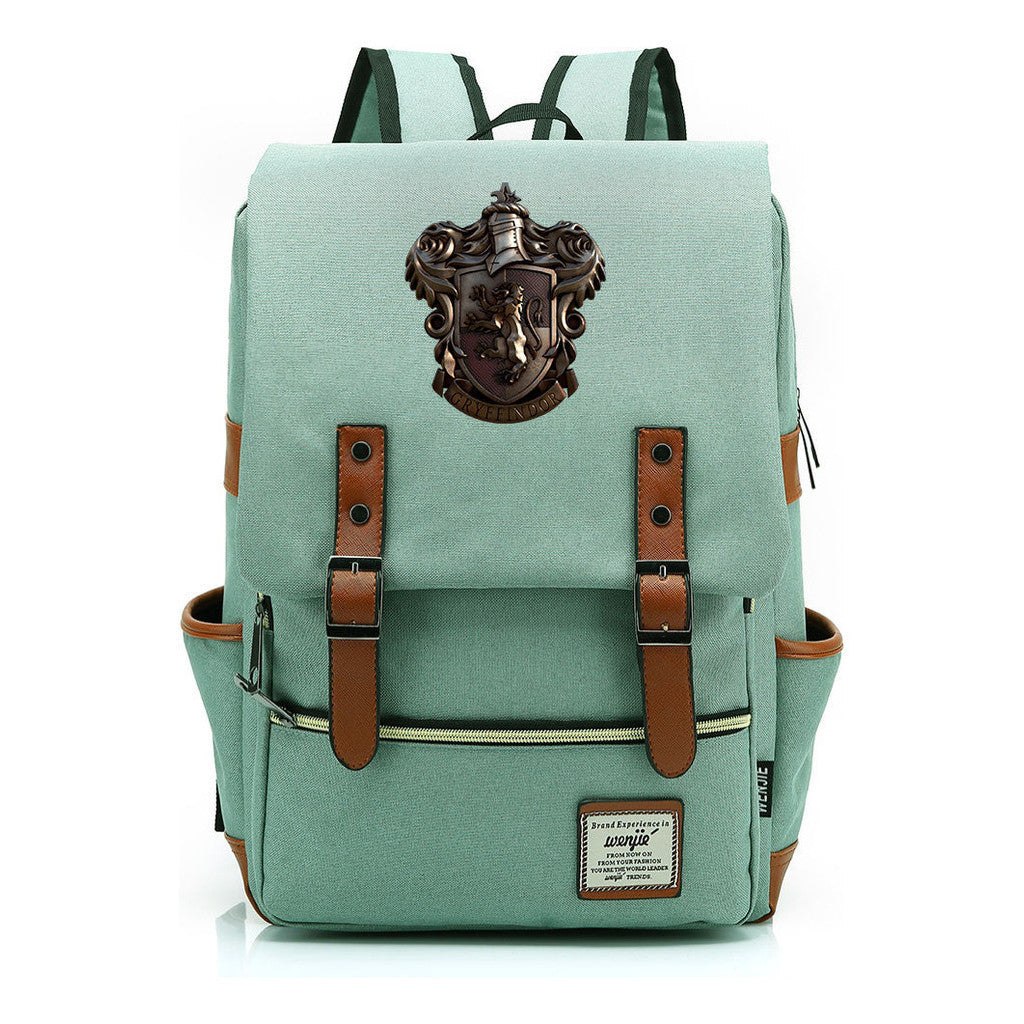 School Of Witchcraft And Wizardry Printed Youth Student Backpack For Men And Women, Casual Belt Buckle, Classic Backpack