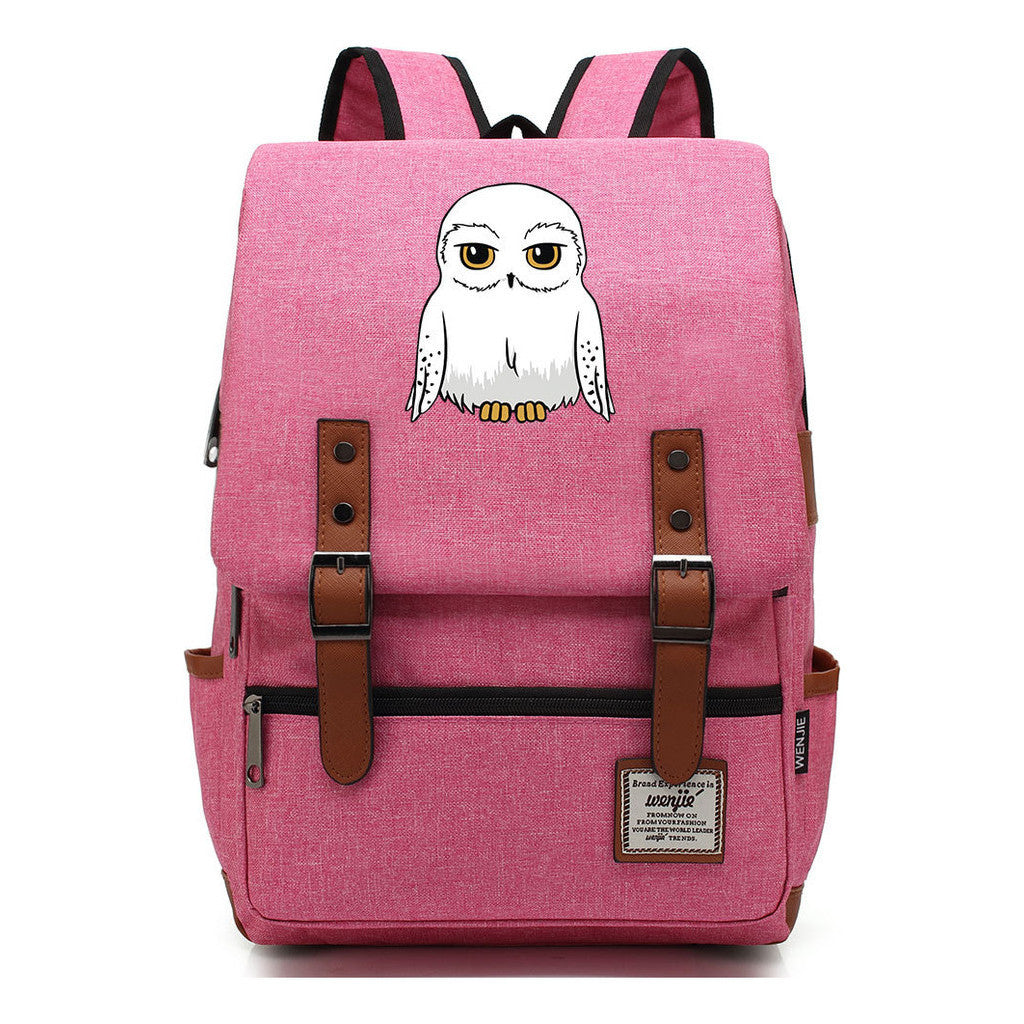 School Of Witchcraft And Wizardry Printed Student School Bag Casual Belt Buckle Classic Backpack