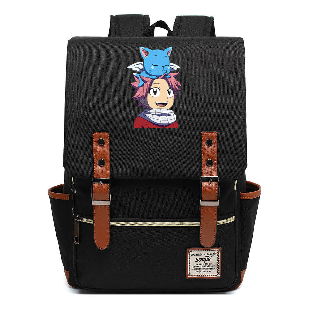 Printed Schoolbag Leisure Belt Buckle Classic Backpack For Young Students