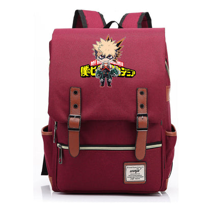 Anime My Heroes Academy Printed Youth Student Backpack Men's And Women's Leisure Belt Buckle Classic Backpack 38*27*12.5cm