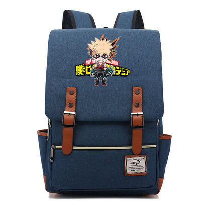 Anime My Heroes Academy Printed Youth Student Backpack Men's And Women's Leisure Belt Buckle Classic Backpack 38*27*12.5cm