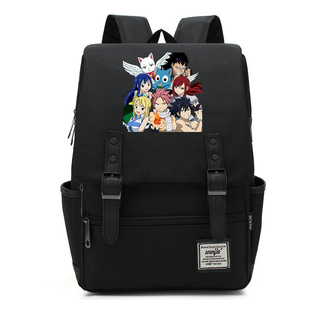 Printed Teenage Student Backpack For Men And Women With Casual Belt Buckle Classic Backpack 38*27*12.5cm