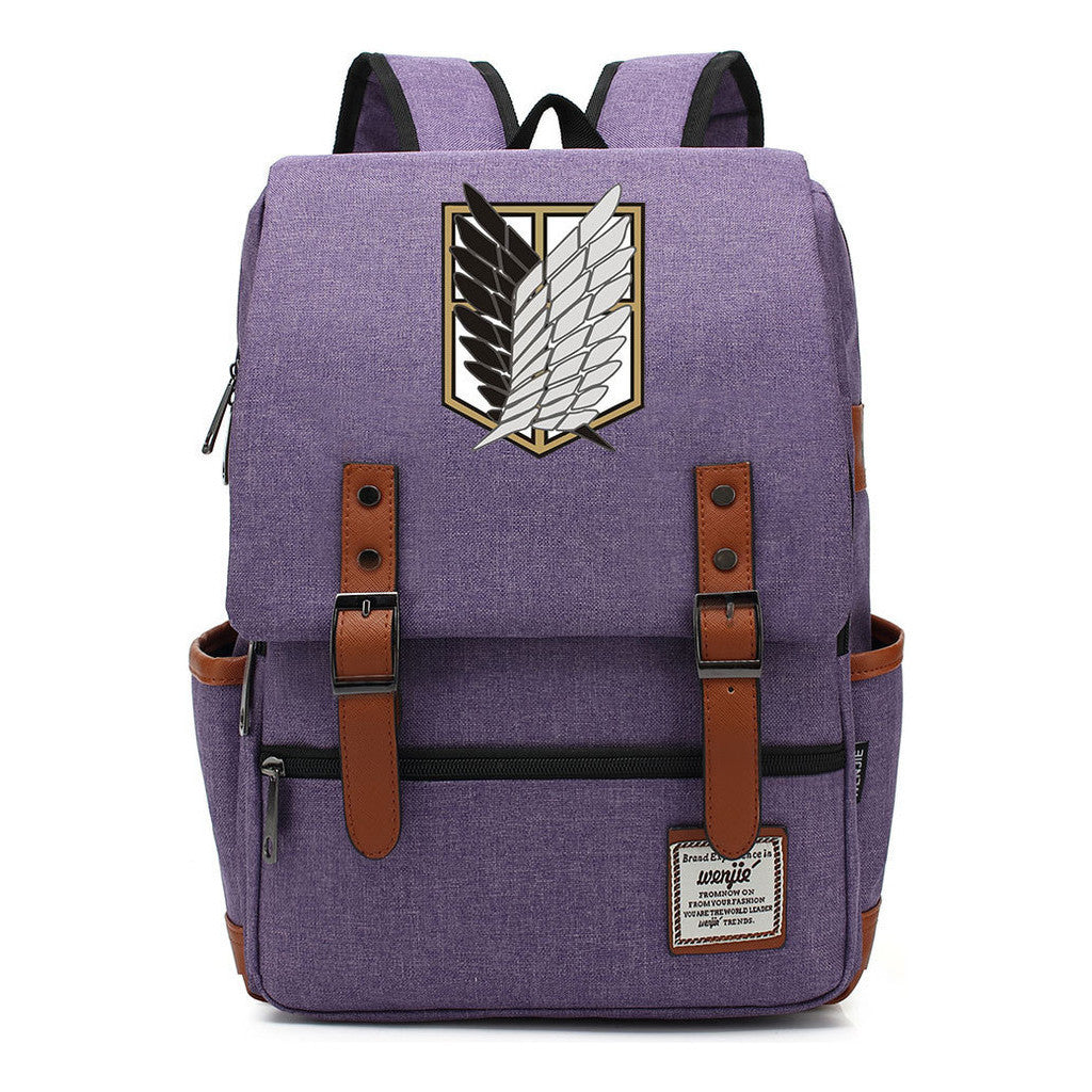 The Giant Of Manga Attack Printed Teenage Student Backpack For Men And Women With Casual Belt Buckle Classic Backpack 38*27*12.5cm