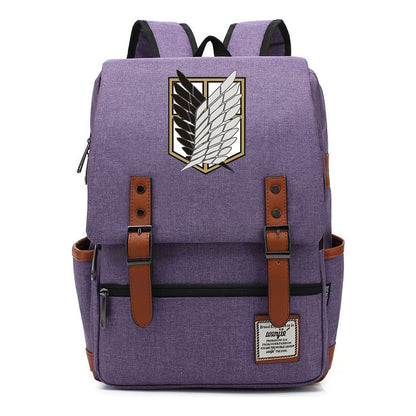 The Giant Of Manga Attack Printed Teenage Student Backpack For Men And Women With Casual Belt Buckle Classic Backpack 38*27*12.5cm