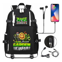 Plant Wars Usb Youth Student Backpack For Men And Women's Leisure Travel Backpack