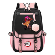 Comic Cartoon Fashion Usb Student Backpack Casual Woven Flap Backpack