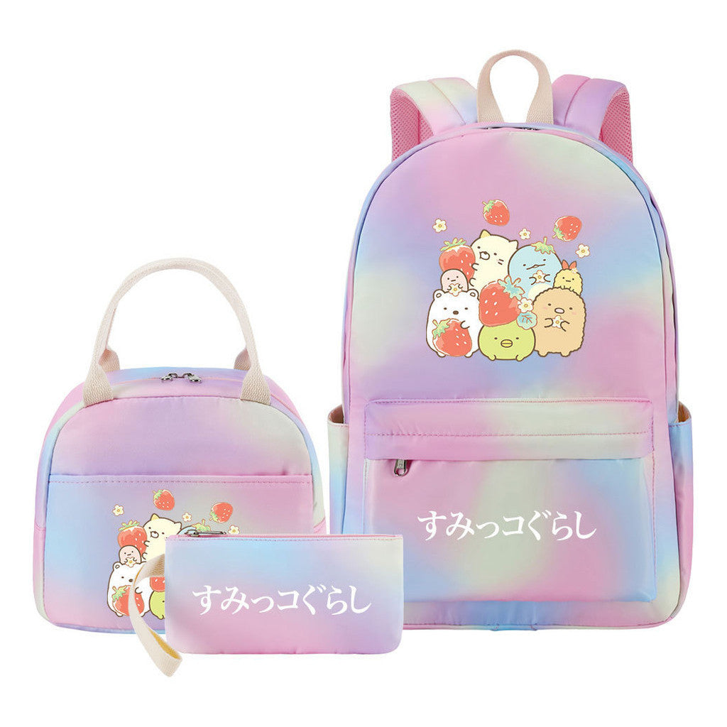 Corner Biology Student School Bag Lunch Bag Three Piece Set Backpack Set