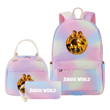 Jurassic Park Dinosaur Student School Bag Lunch Bag Three Piece Set Backpack Set