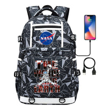 Fashionable Space Printed Usb Student Backpack Backpack Leisure Travel Backpack