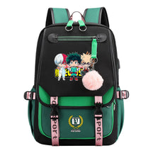My Heroes Academy Usb Student Backpack, Casual Woven Strap Flip Back Backpack