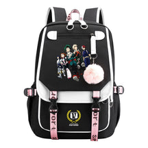My Heroes Academy Usb Student Backpack, Casual Woven Strap Flip Back Backpack