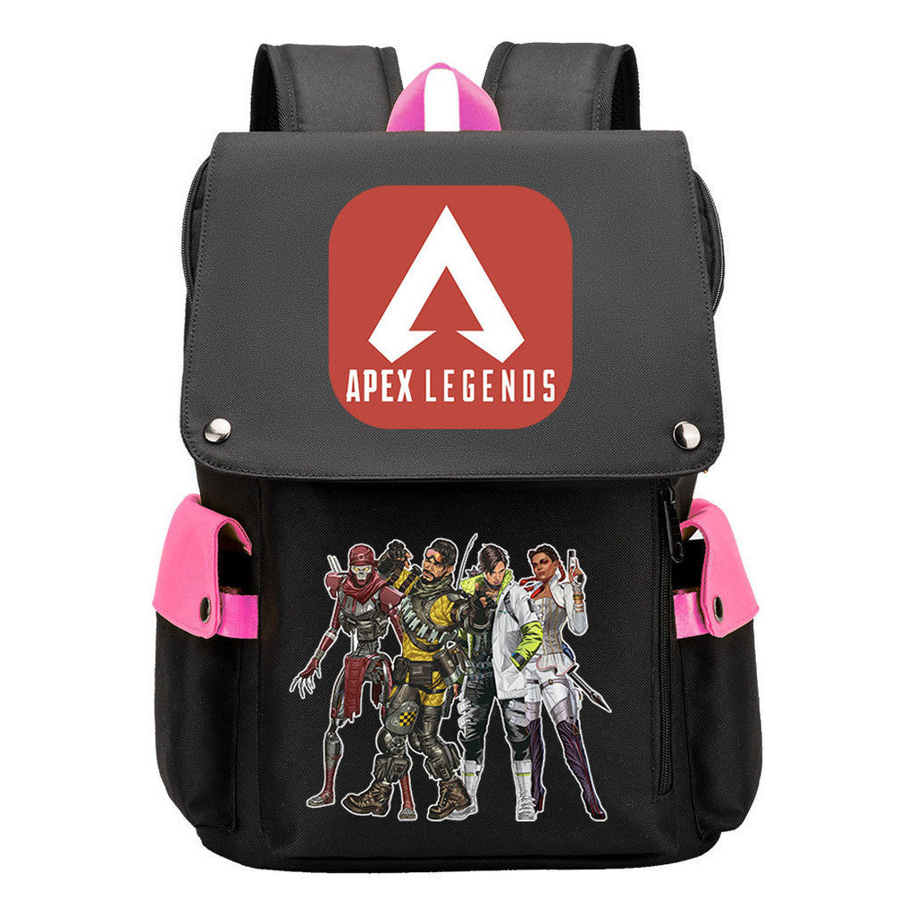 Apex Hero Print Usb Charging Cap Headpiece Student Backpack Leisure Backpack