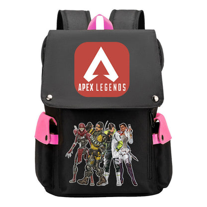 Apex Hero Print Usb Charging Cap Headpiece Student Backpack Leisure Backpack
