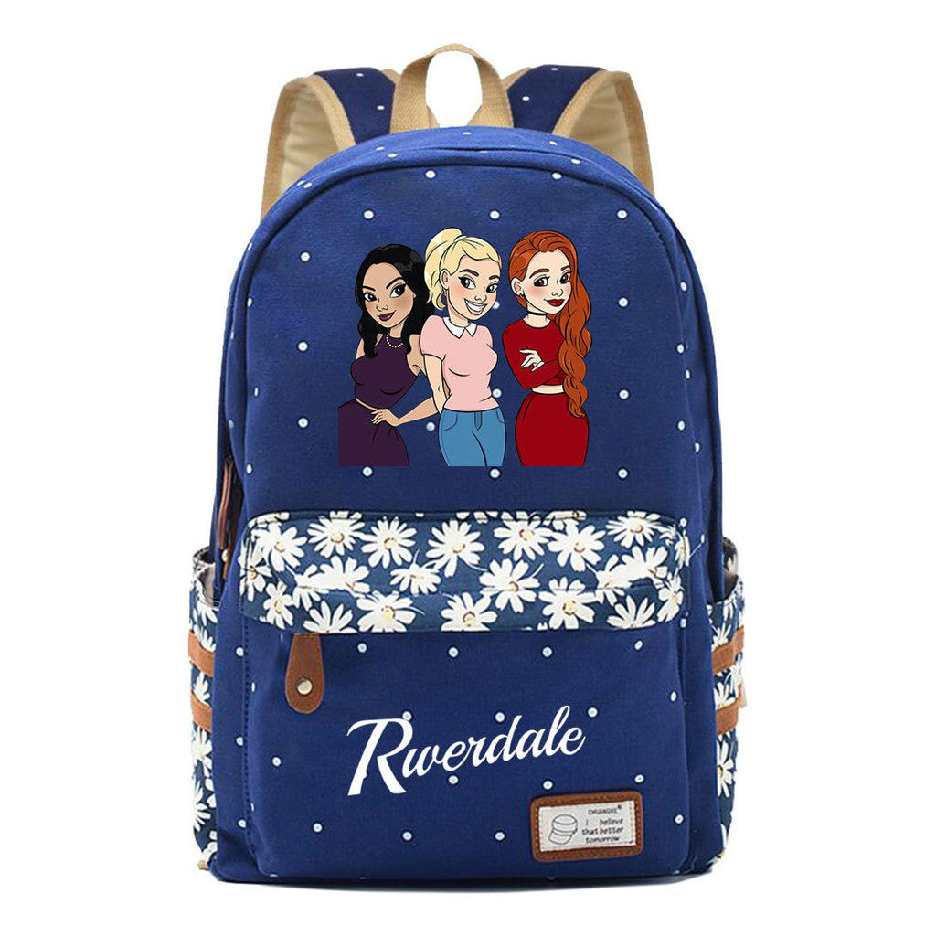 Valley Town Printed Youth School Bag Fashion Casual Backpack