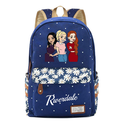 Valley Town Printed Youth School Bag Fashion Casual Backpack