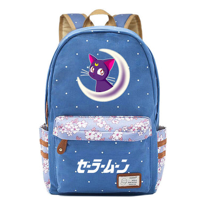 Anime Beauty Girl Warrior Student School Bag Fragmented Flower Boy's And Girl's Leisure Backpack