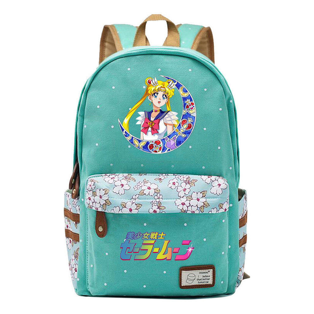 Beautiful Girl Warrior Student Backpack, Floral Casual Backpack