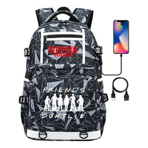 Strange Story Printed Usb Youth Student Backpack For Men And Women's Leisure Travel Backpack