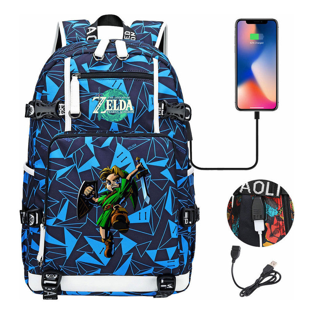Game Zelda Legend Printed Youth Student Backpack For Men And Women With Large Capacity Leisure Travel Backpack