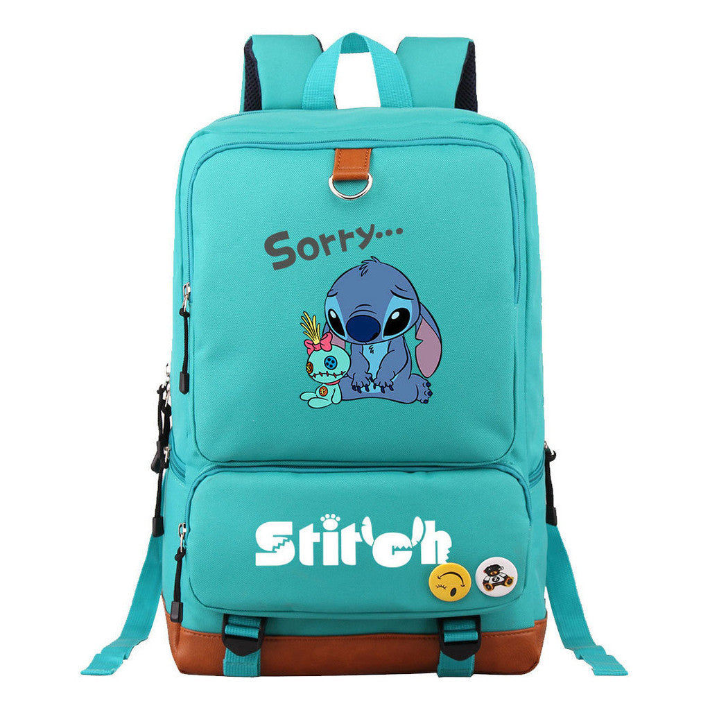 Anime Star Baby Stitch Printed Youth Student School Bag Travel Bag Backpack Travel Backpack