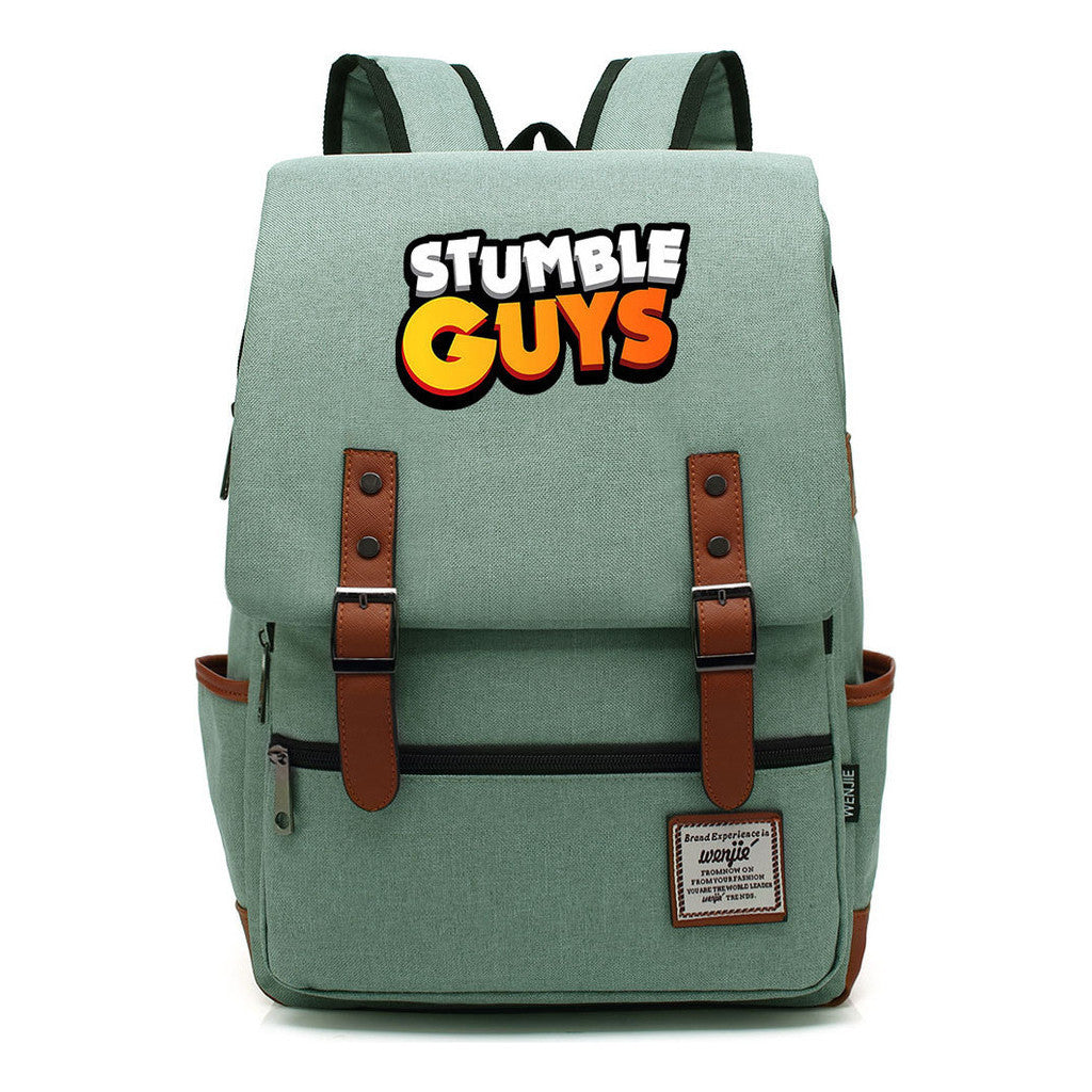 Printed Teenage Student Backpack With Casual Belt Buckle Backpack