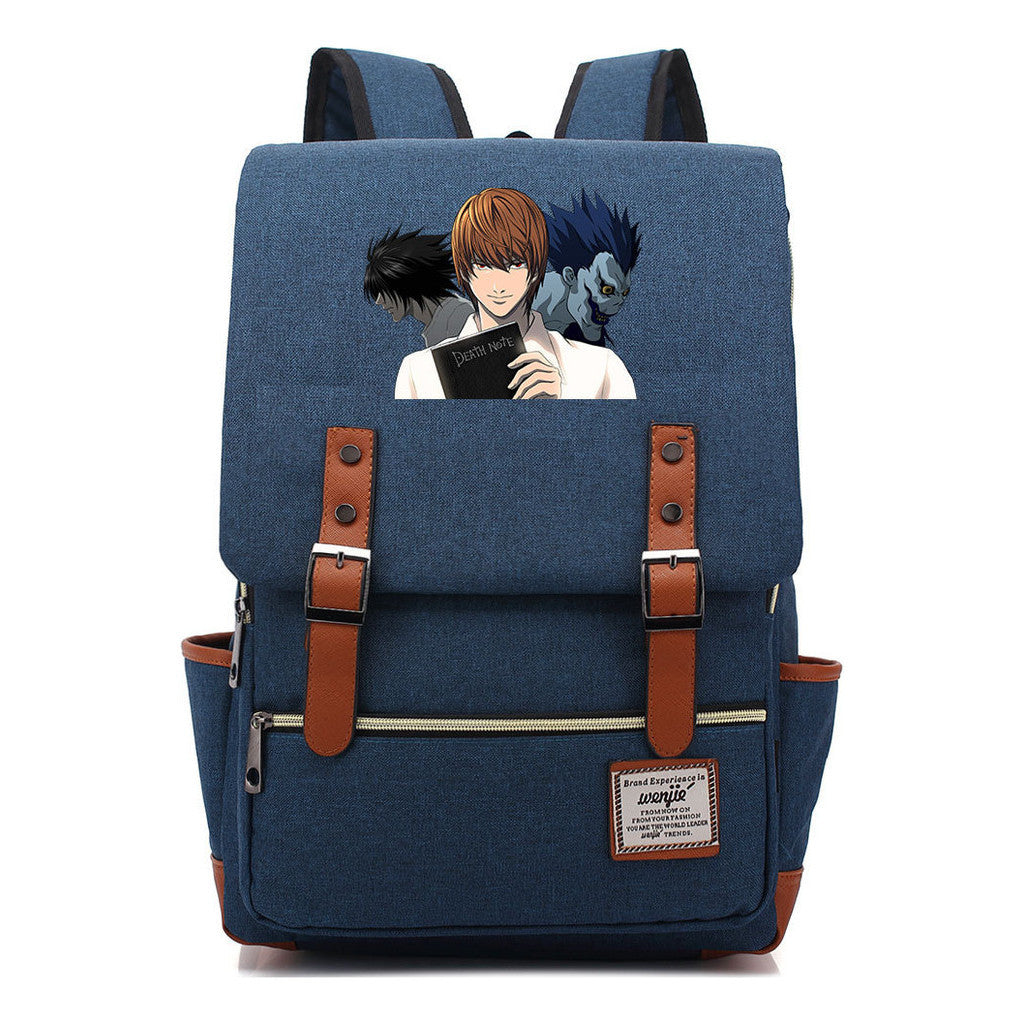 Manga Death Note Youth Student School Bag Men's And Women's Leisure Belt Buckle Backpack