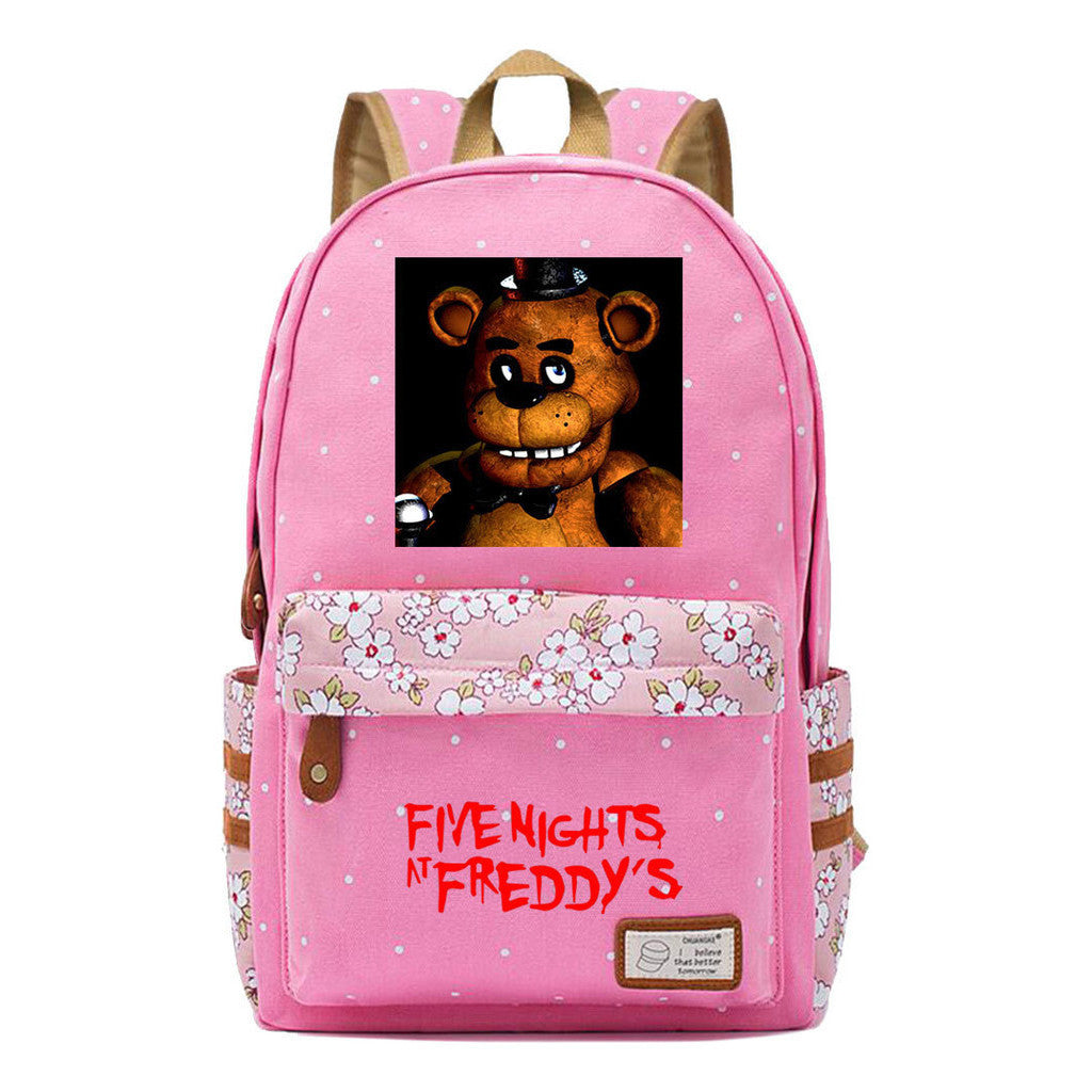 Toy Bear Game Fashion Printed Youth Girls School Bag Men's And Women's Leisure Canvas Backpack