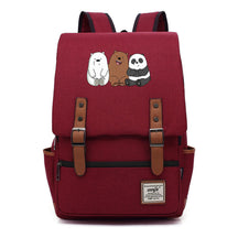 Cartoon Cute Three Bears Printed Youth School Bag For Men And Women Leisure Belt Buckle Classic Backpack