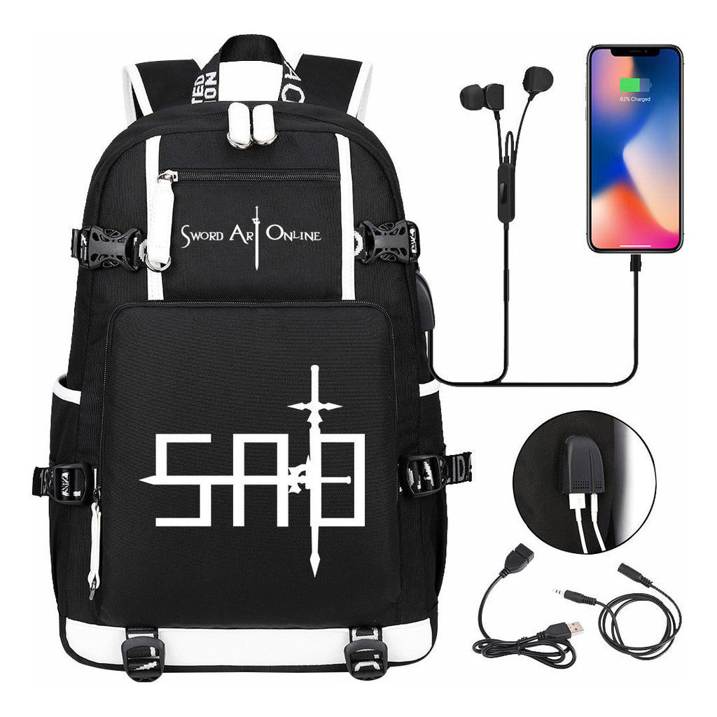 Usb Youth Student Backpack Men And Women's Leisure Travel Backpack
