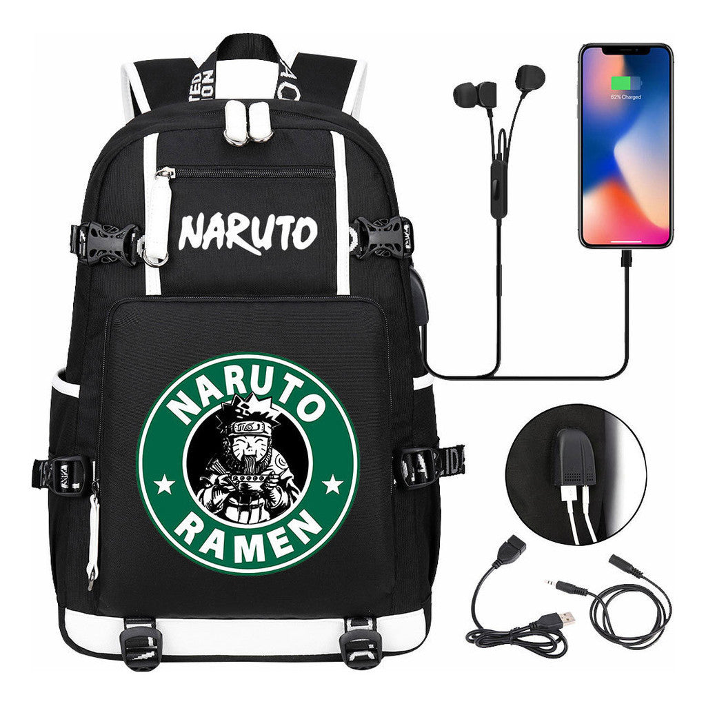 Naruto Usb Large Capacity Youth Student Backpack For Leisure Travel Backpack
