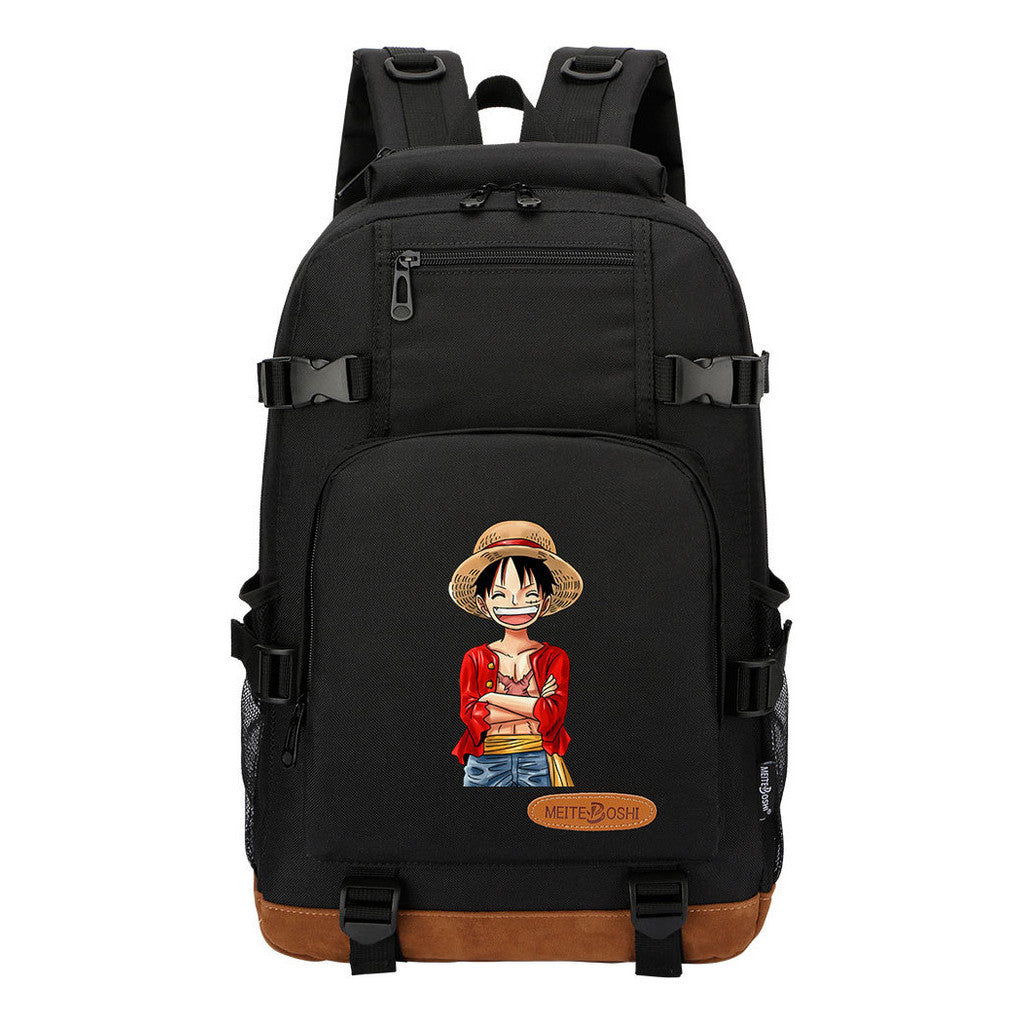 Pop Anime Pirate Wang Lufei, Teenage Student Backpack, Men's And Women's Backpack