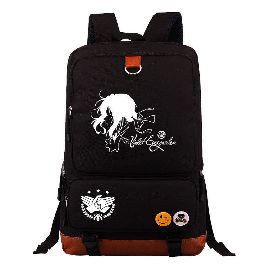 Violet Eternal Garden Printed Youth Student School Bag Large Capacity Travel Bag Men's And Women's Backpack