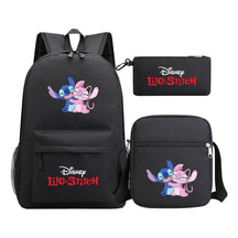 Starry Baby Stitch Printed Youth School Bag Three Piece Set For Men And Women Shoulder Set Backpack