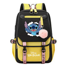 Interstellar Baby Stitch Usb Backpack For Boys And Girls Casual Woven Strap Flip Backpack