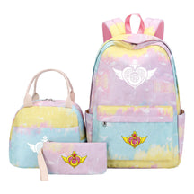 Beautiful Girl Warrior Teenage Girls Backpack Lunch Bag Three Piece Set With Backpack Cover