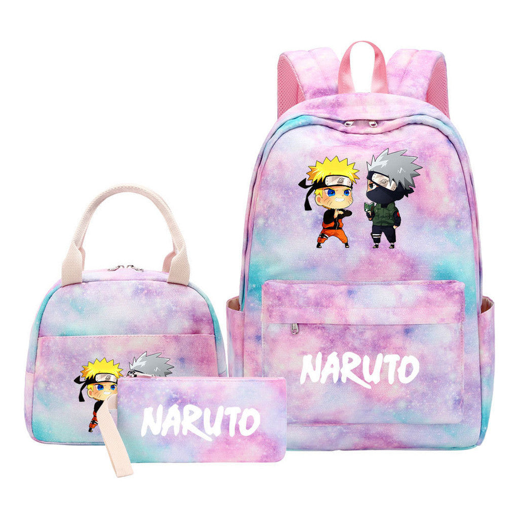 Naruto Girls School Bag Lunch Bag Three Piece Set Backpack Set