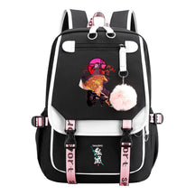 Cartoon Fashion Usb Youth School Bag For Boys And Girls Casual Ribbon Flip Backpack