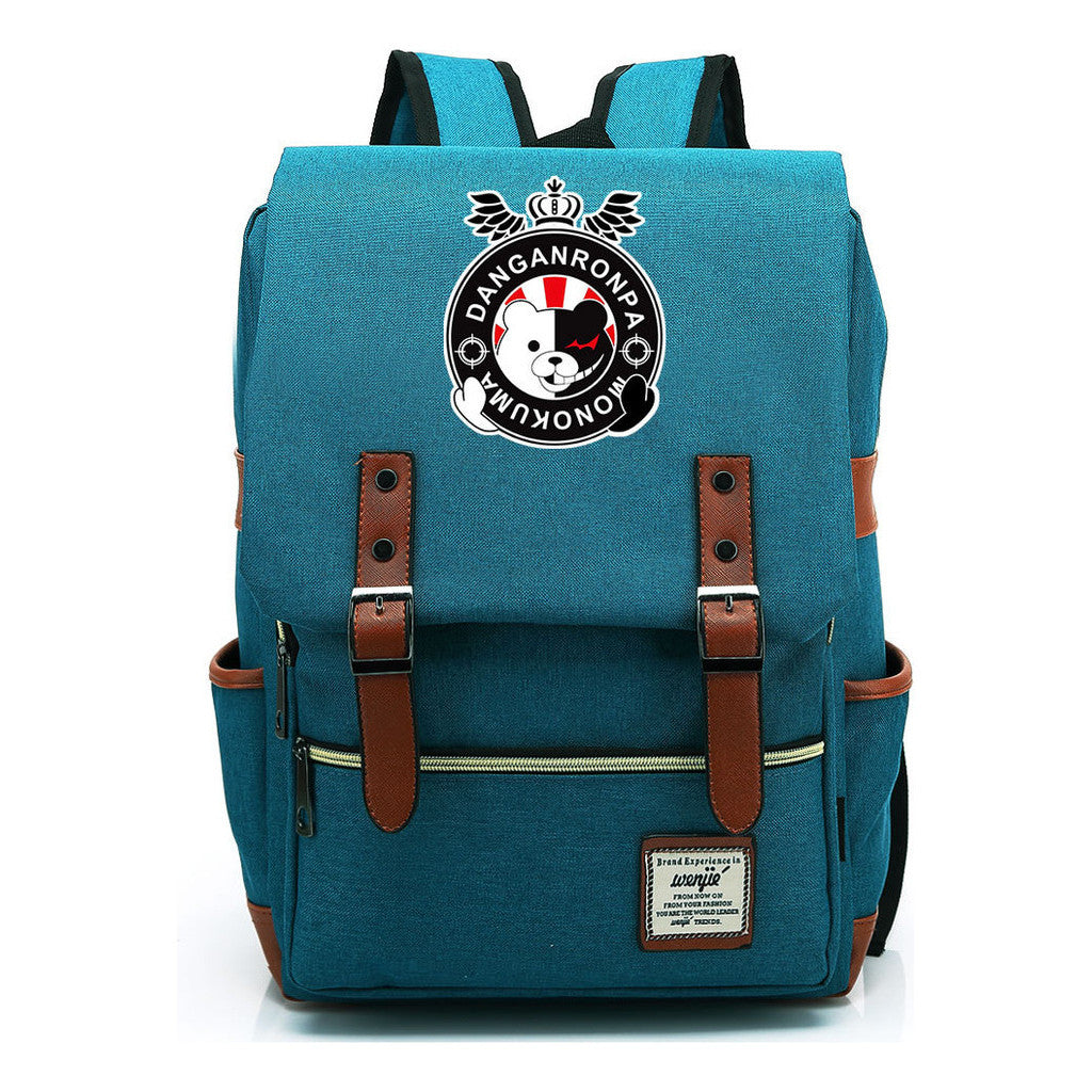 Printed Teenage Student Backpack For Men And Women With Casual Belt Buckle Classic Backpack