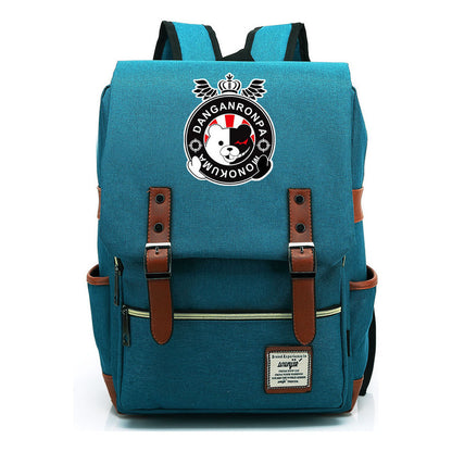 Printed Teenage Student Backpack For Men And Women With Casual Belt Buckle Classic Backpack