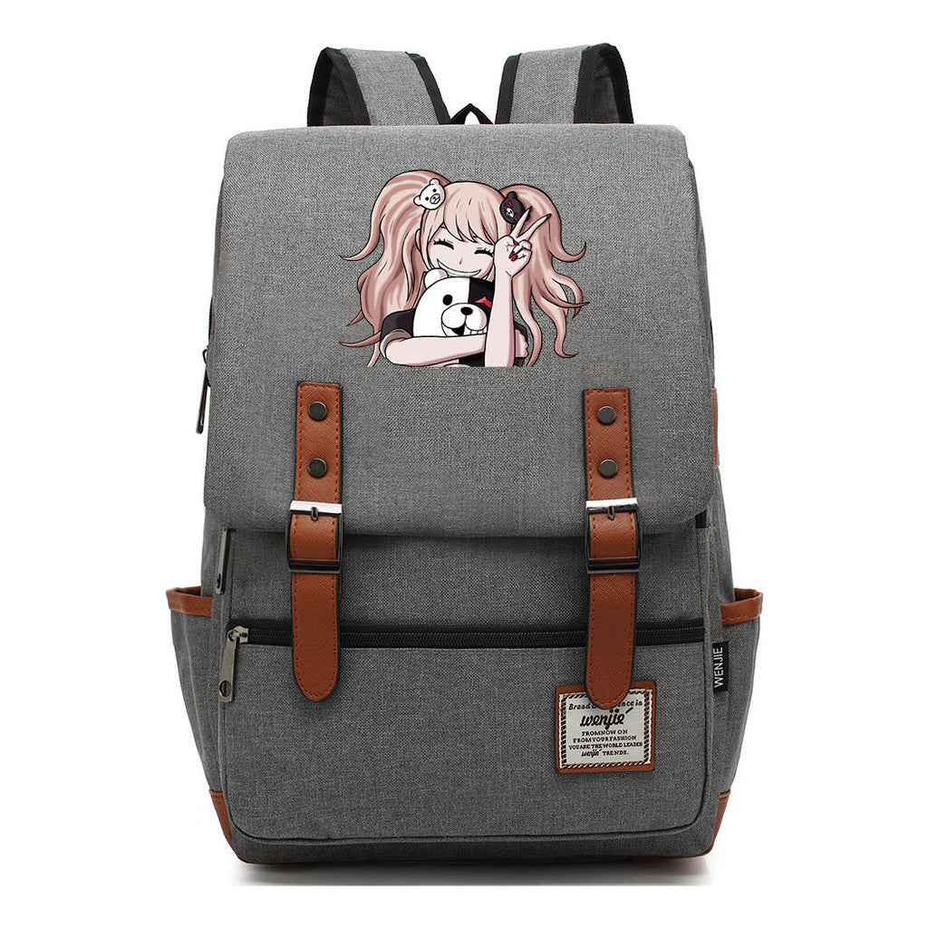 Printed Teenage Student Backpack For Men And Women With Casual Belt Buckle Classic Backpack