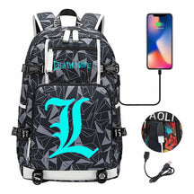 Blue Night Light Death Note Usb Youth Student School Bag Men's And Women's Leisure Travel Backpack