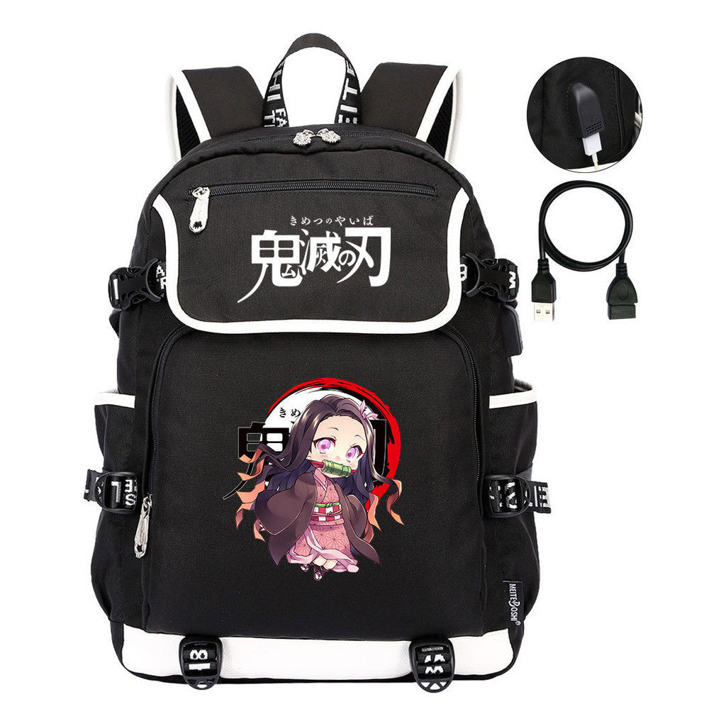 Anime Cartoon Usb Youth Student Backpack For Men And Women Leisure Backpack