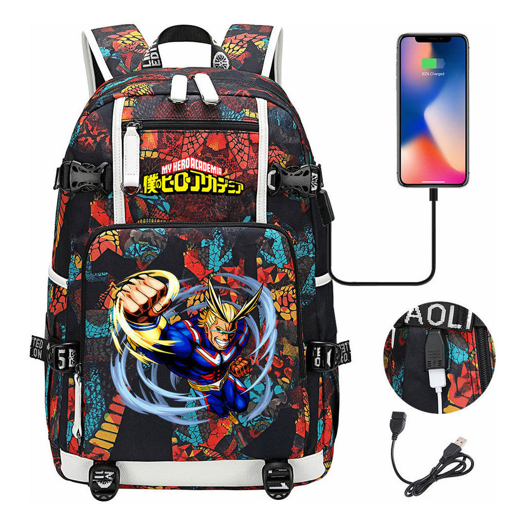 My Heroes Academy Usb Youth Student Backpack For Men And Women's Travel Backpacks
