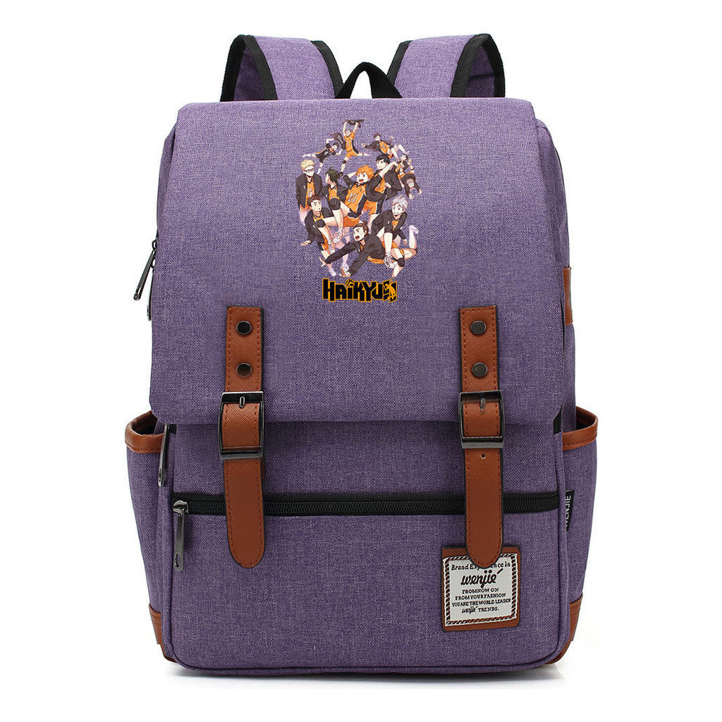 Volleyball Youth Printed Student School Bag Casual Belt Buckle Classic Backpack