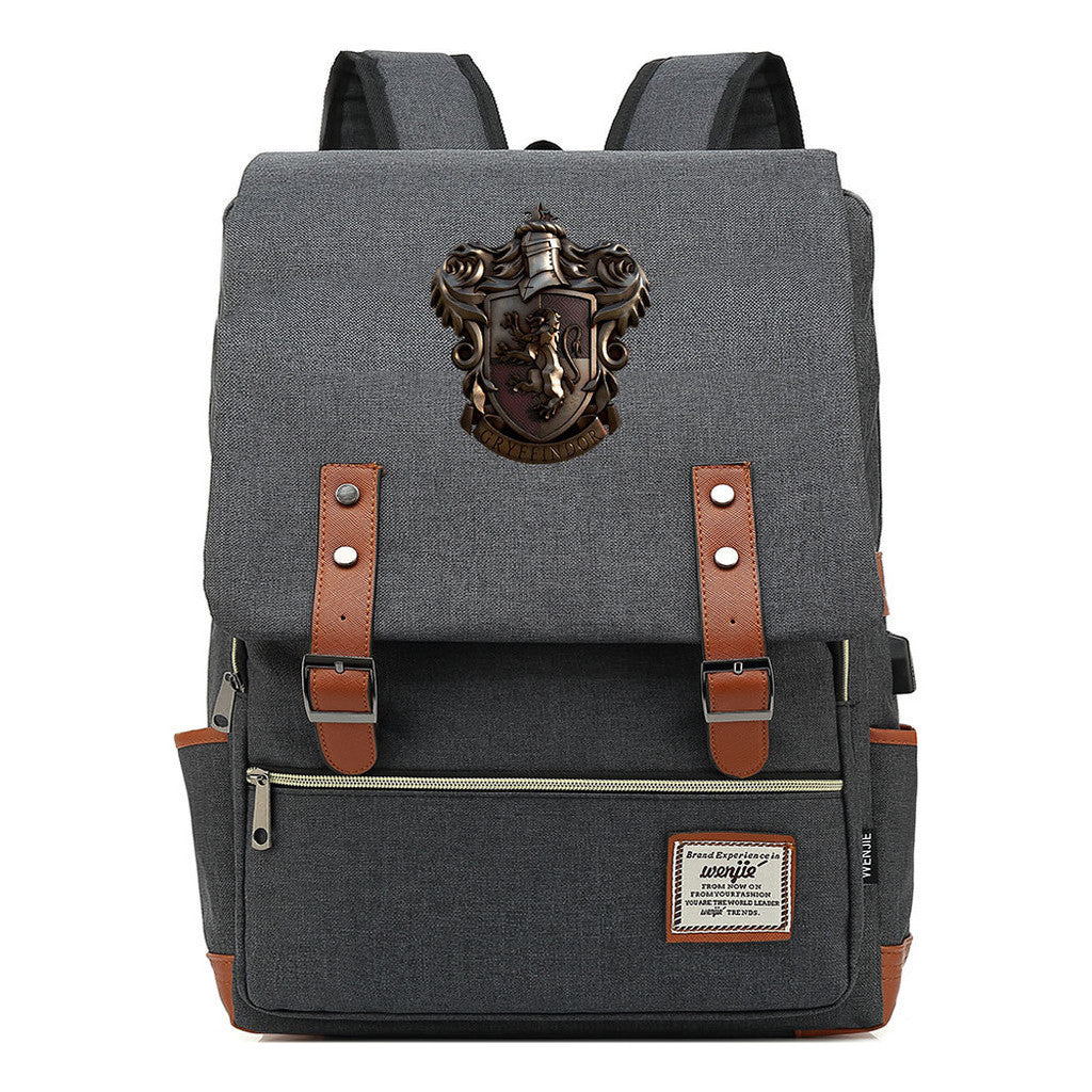 Academy Of Magic Teen Student School Bag Usb Casual Belt Buckle Backpack