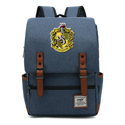 School Of Magic Printed Student School Bag Men's And Women's Casual Belt Buckle Classic Backpack